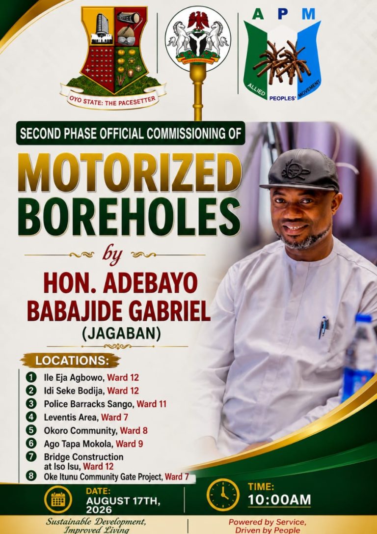 Adebayo Babajide Set to Commission Six Motorized Boreholes Across Ibadan North Constituency II