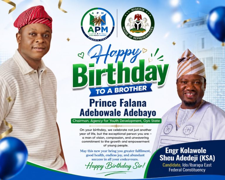 Hon. Kolawole Adedeji Sheu Felicitates Prince Falana Adebowale Adebayo on Birthday
