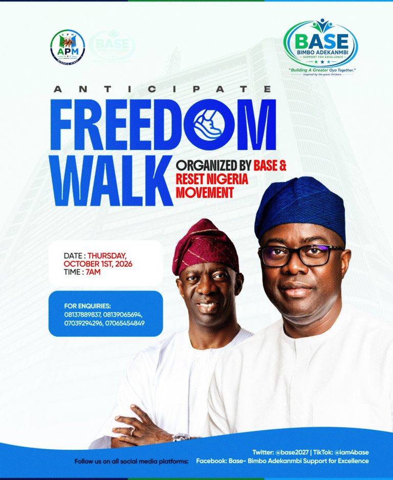 BASE, Reset Nigeria Announce October 1 Freedom Walk in Ibadan