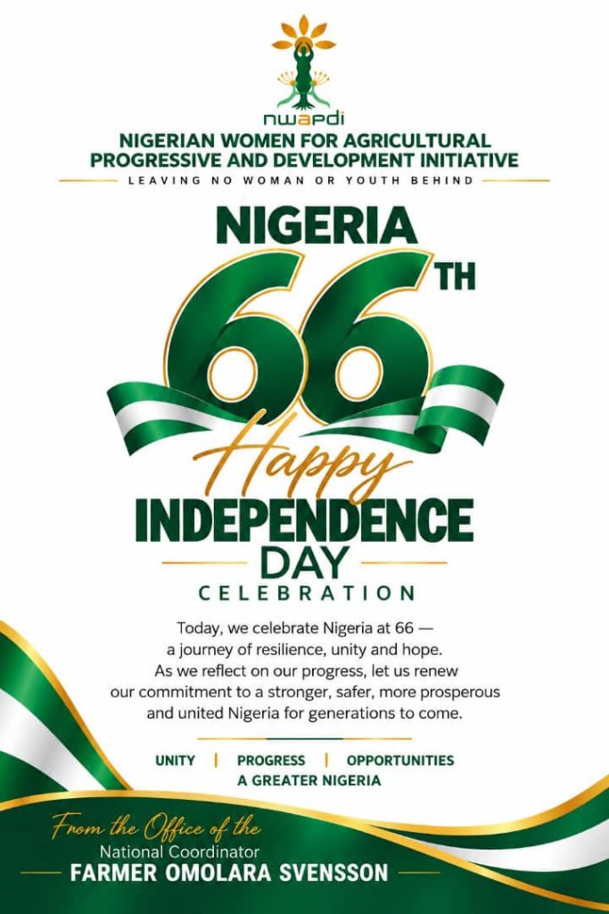 Nigeria @ 66: NWAPDI’s Svensson Calls for Greater Support, Opportunities for Women and Youth in Agriculture