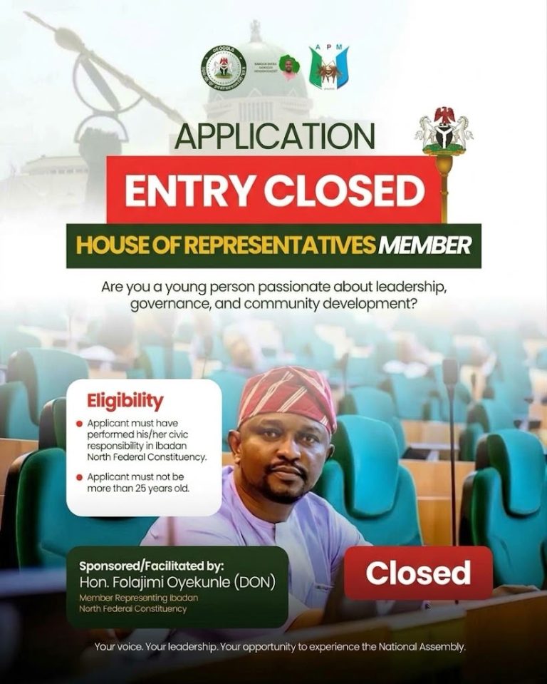 Oyekunle Closes Applications for One-Day Representative Programme, Begins Screening Process